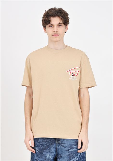 T-shirt da uomo beige Reg 3D Street TOMMY JEANS | DM0DM18574AB0AB0